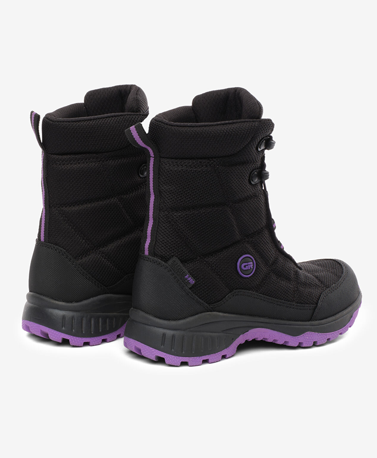 Kız Çocuk Siyah Mor Su Geçirmez Outdoor Kar Botu - 4