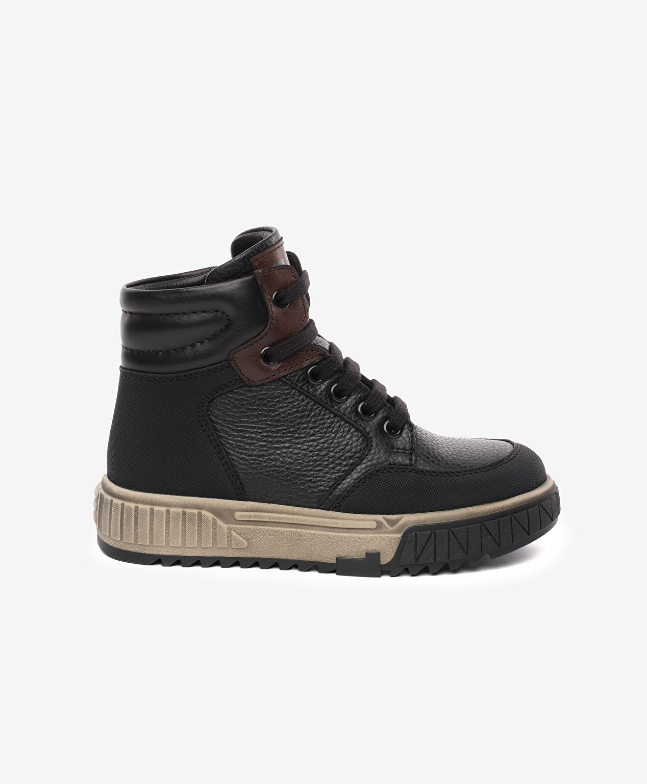 Çocuk Siyah Hakiki Deri Sneaker Bot - 1