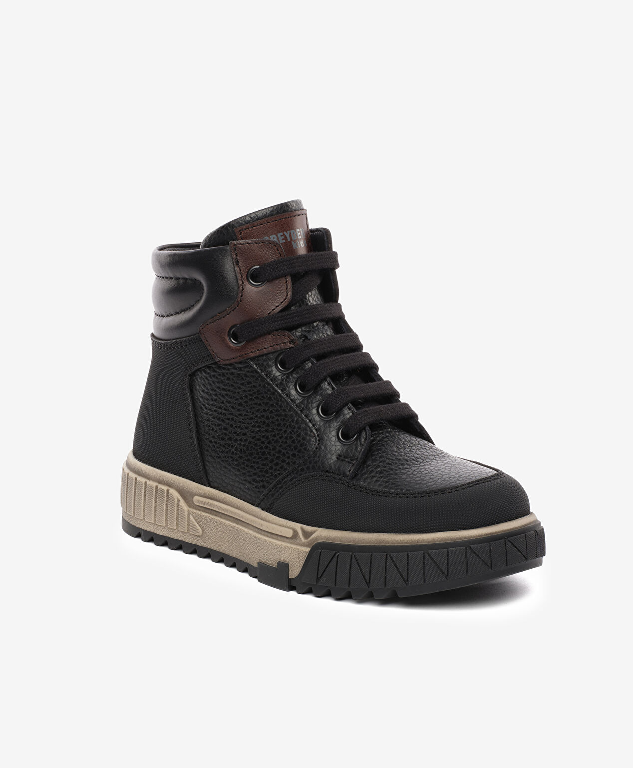 Çocuk Siyah Hakiki Deri Sneaker Bot - 2