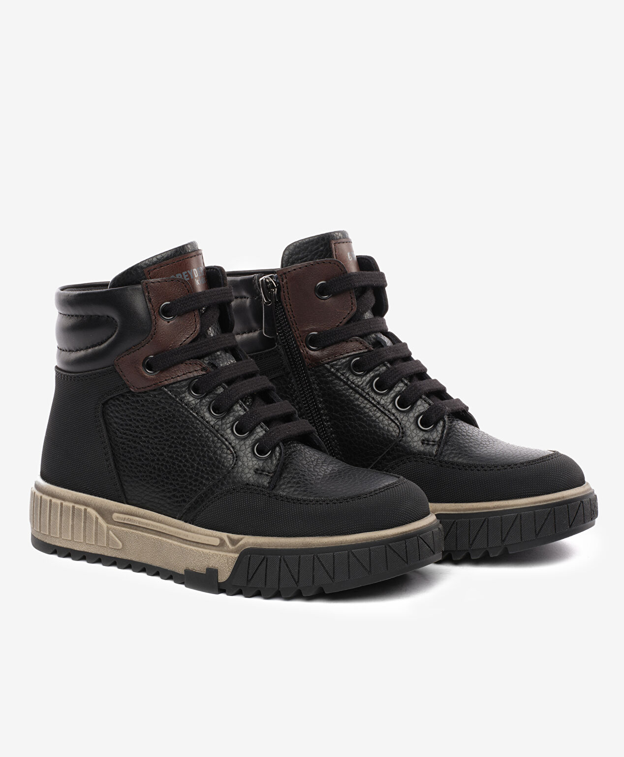 Çocuk Siyah Hakiki Deri Sneaker Bot - 3