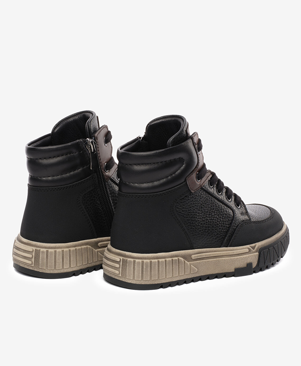 Çocuk Siyah Hakiki Deri Sneaker Bot - 4