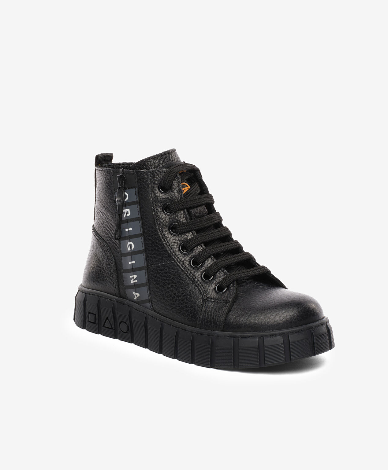 Kız Çocuk Siyah Hakiki Deri Sneaker Bot - 2