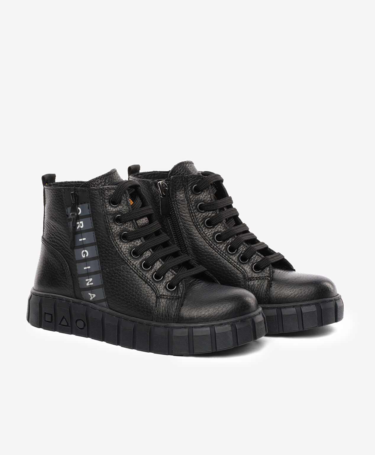 Kız Çocuk Siyah Hakiki Deri Sneaker Bot - 3