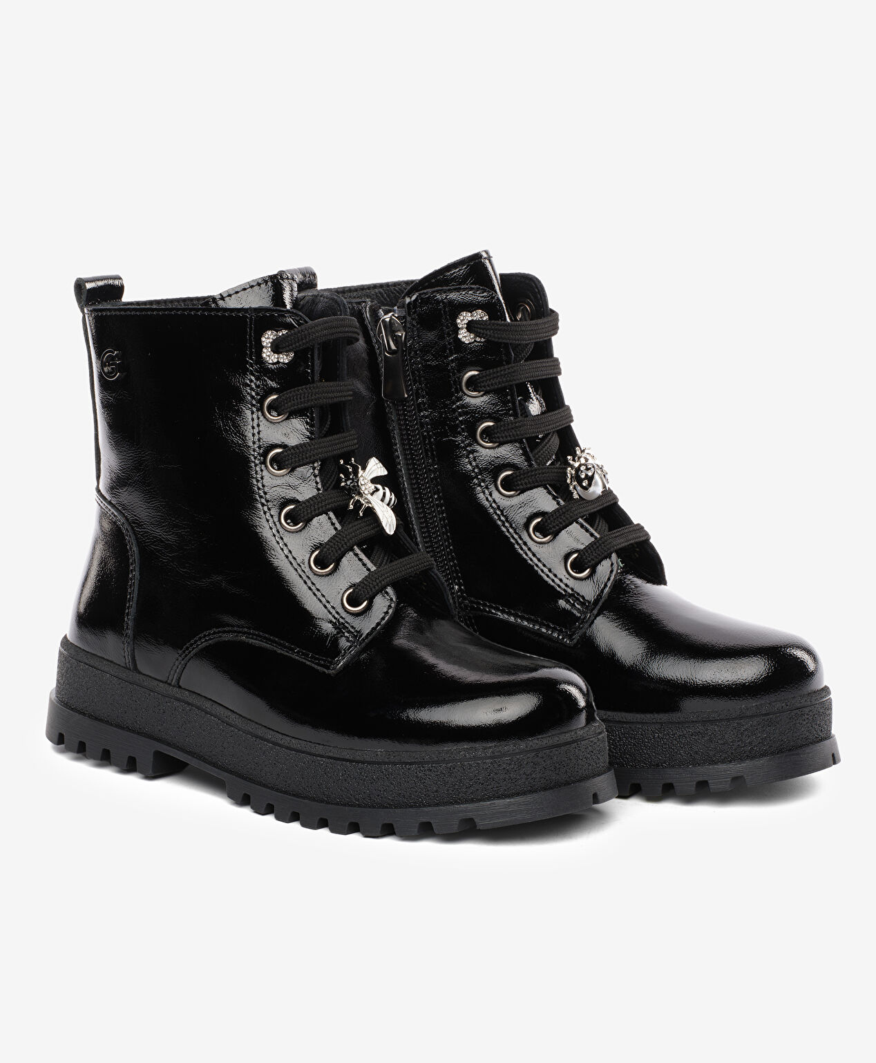 Çocuk Siyah Hakiki Deri Military Bot - 3