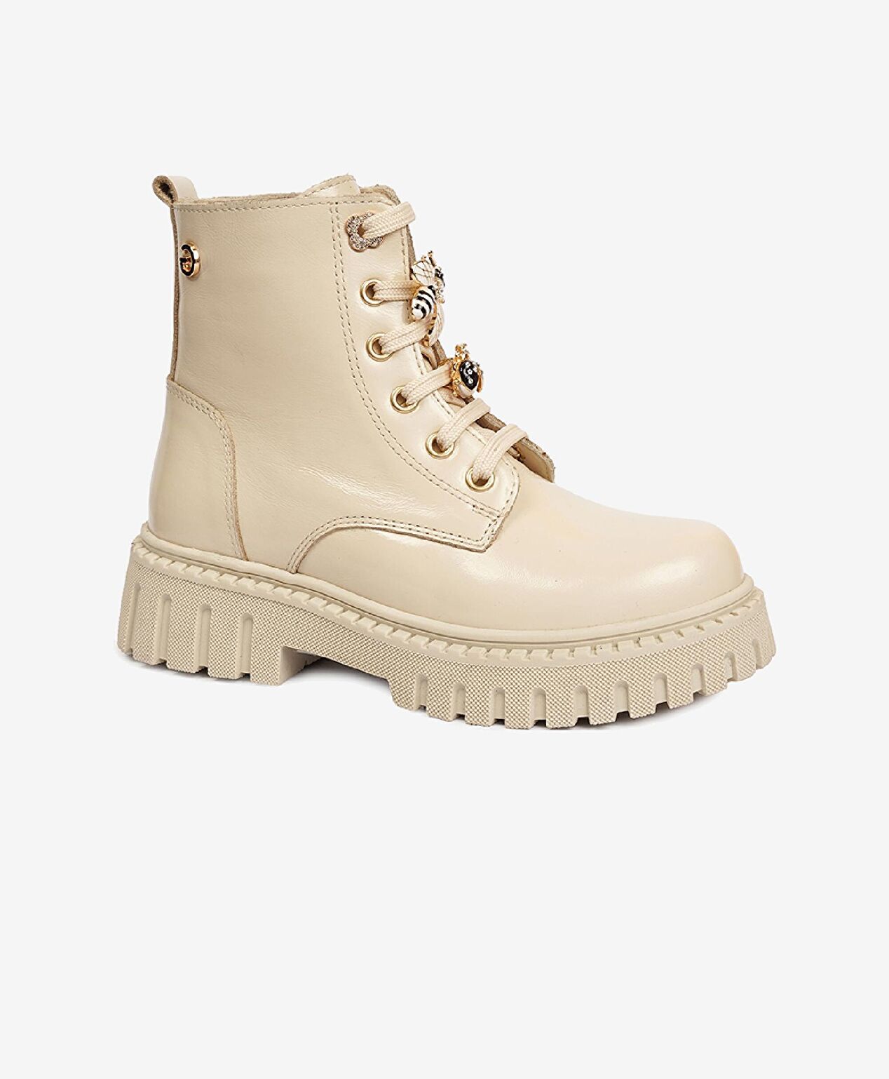 Çocuk Bej Hakiki Deri Military Bot - 2