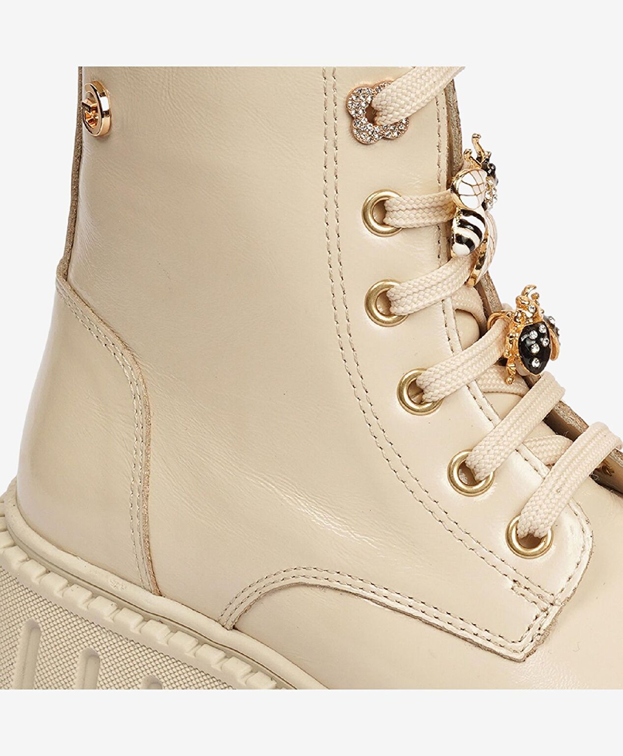 Çocuk Bej Hakiki Deri Military Bot - 5