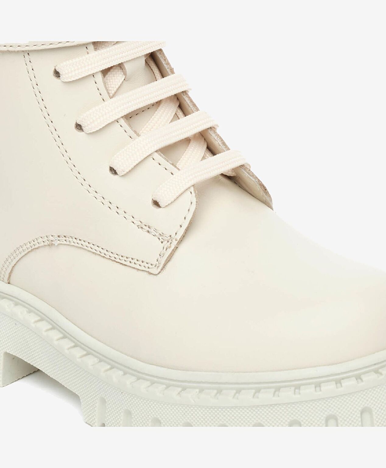 Çocuk Bej Hakiki Deri Military Bot - 5