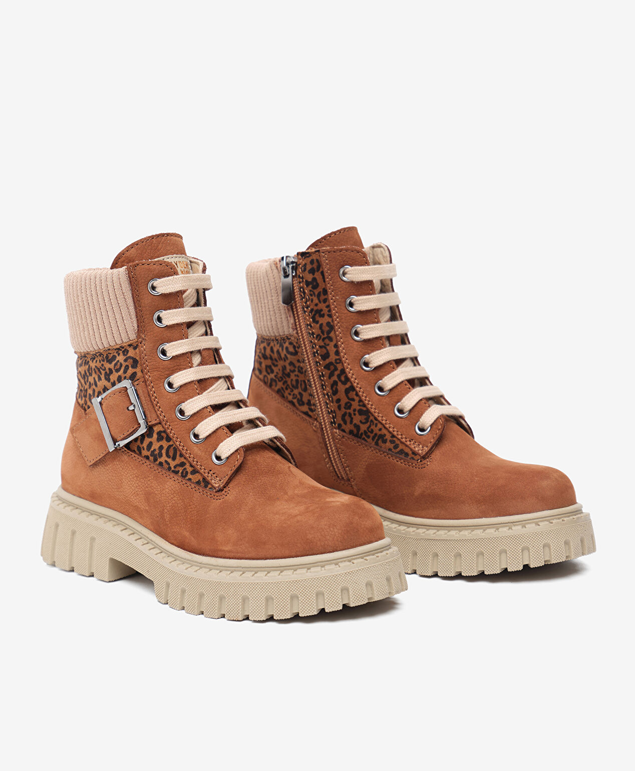 Kız Çocuk Taba Hakiki Deri Military Bot - 3