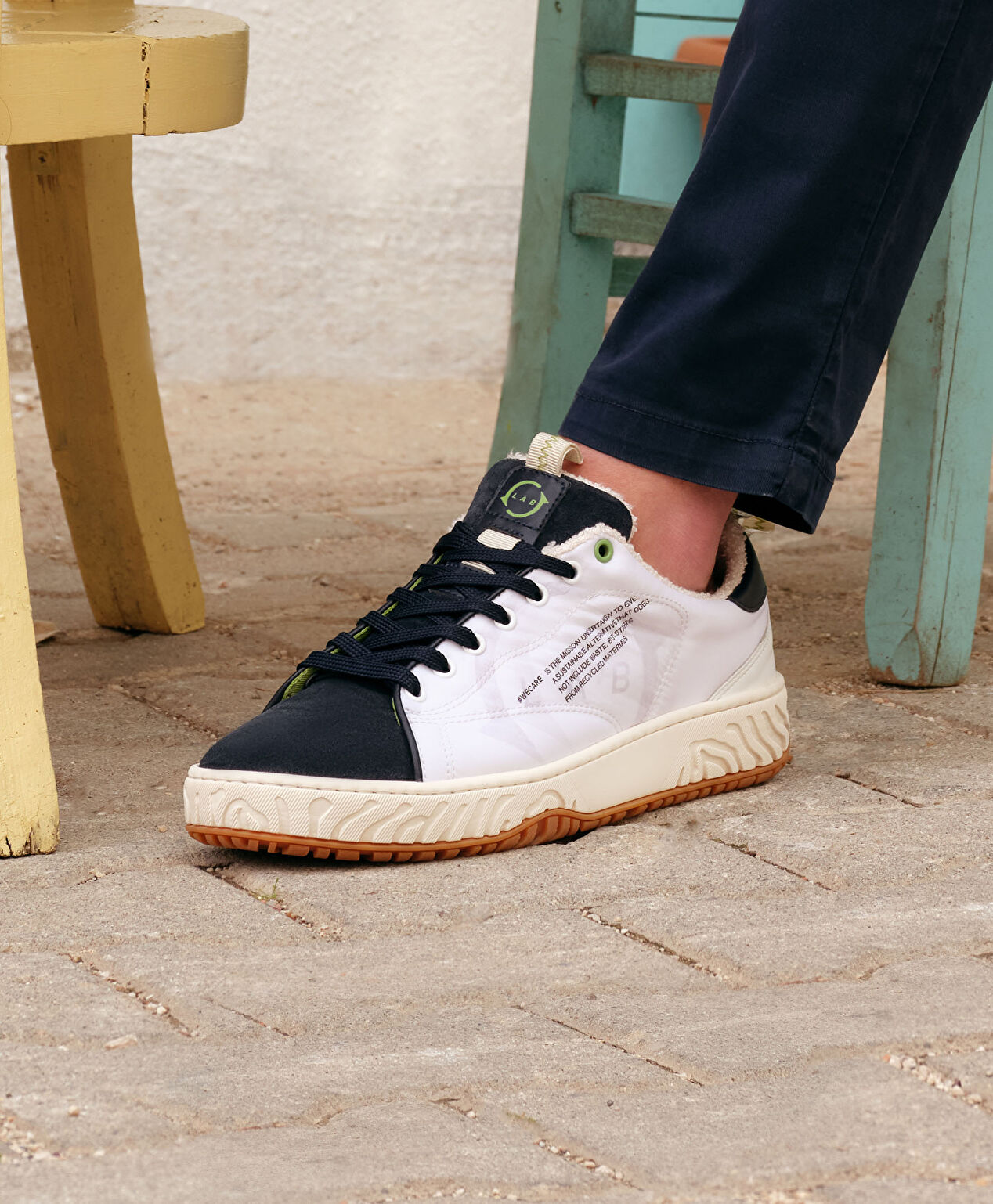 GreyderLab Erkek Beyaz Denim Sneaker Ayakkabı - 8