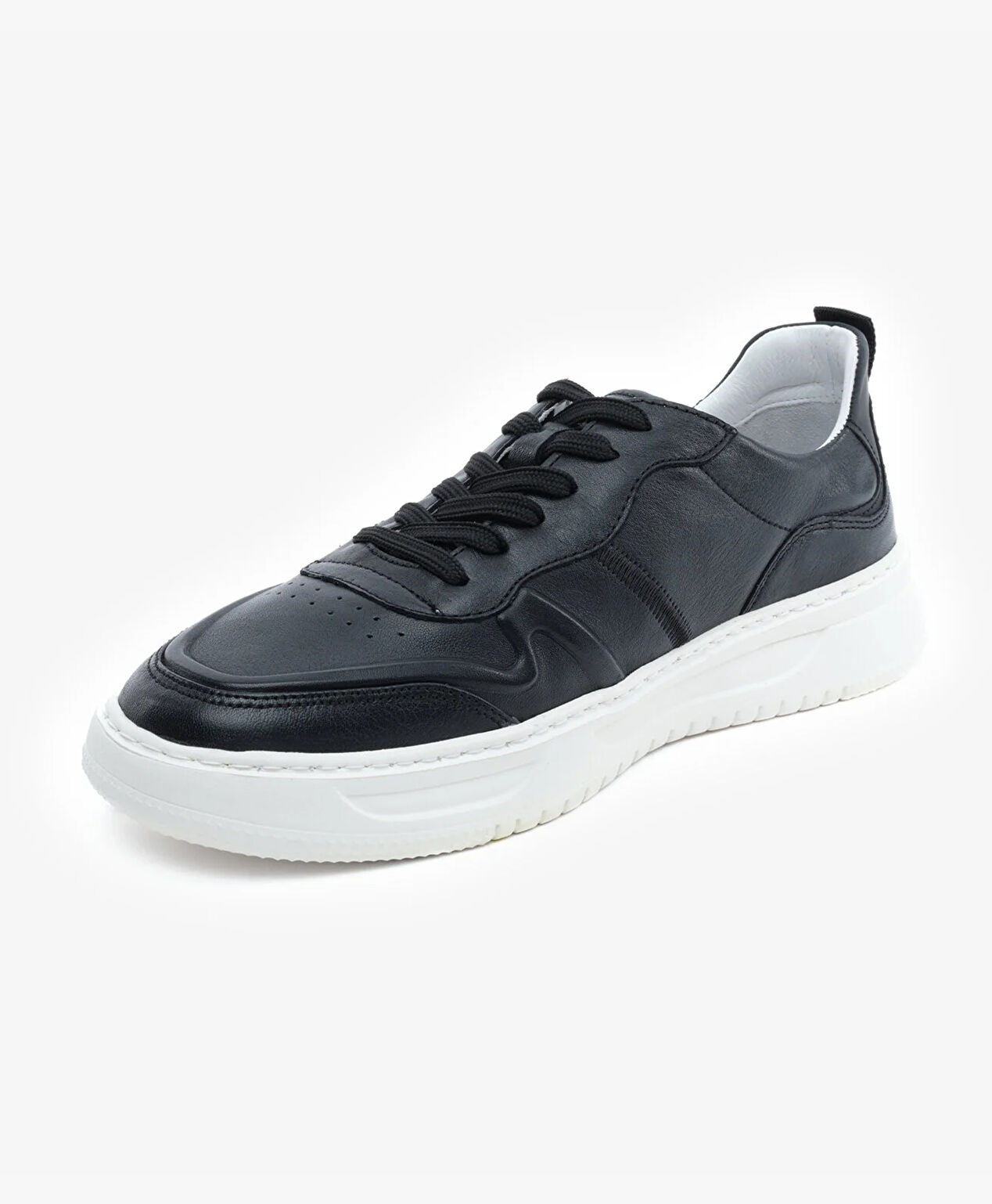 Erkek Siyah Hakiki Deri Sneaker Ayakkabı - 3