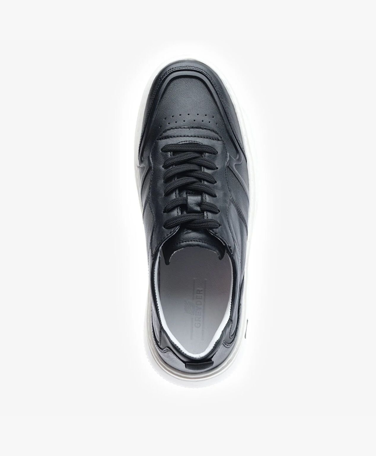 Erkek Siyah Hakiki Deri Sneaker Ayakkabı - 4