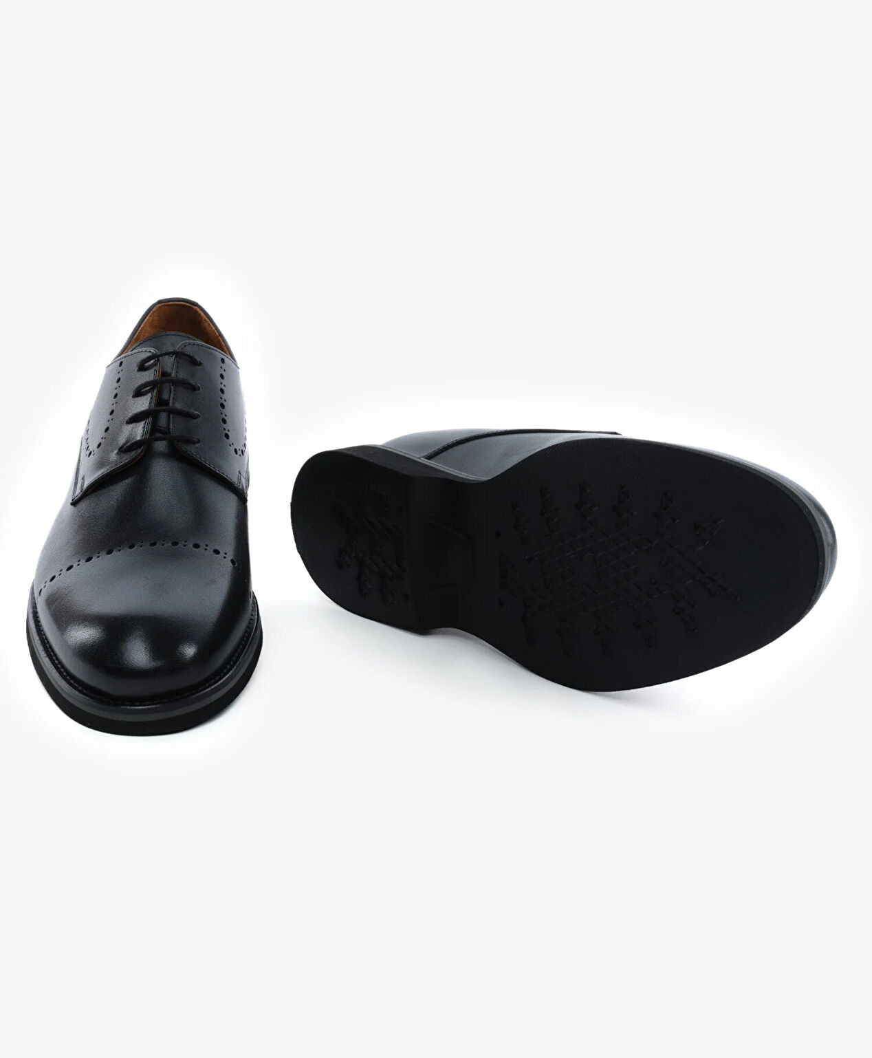 Erkek Siyah Hakiki Deri Oxford Ayakkabı - 6