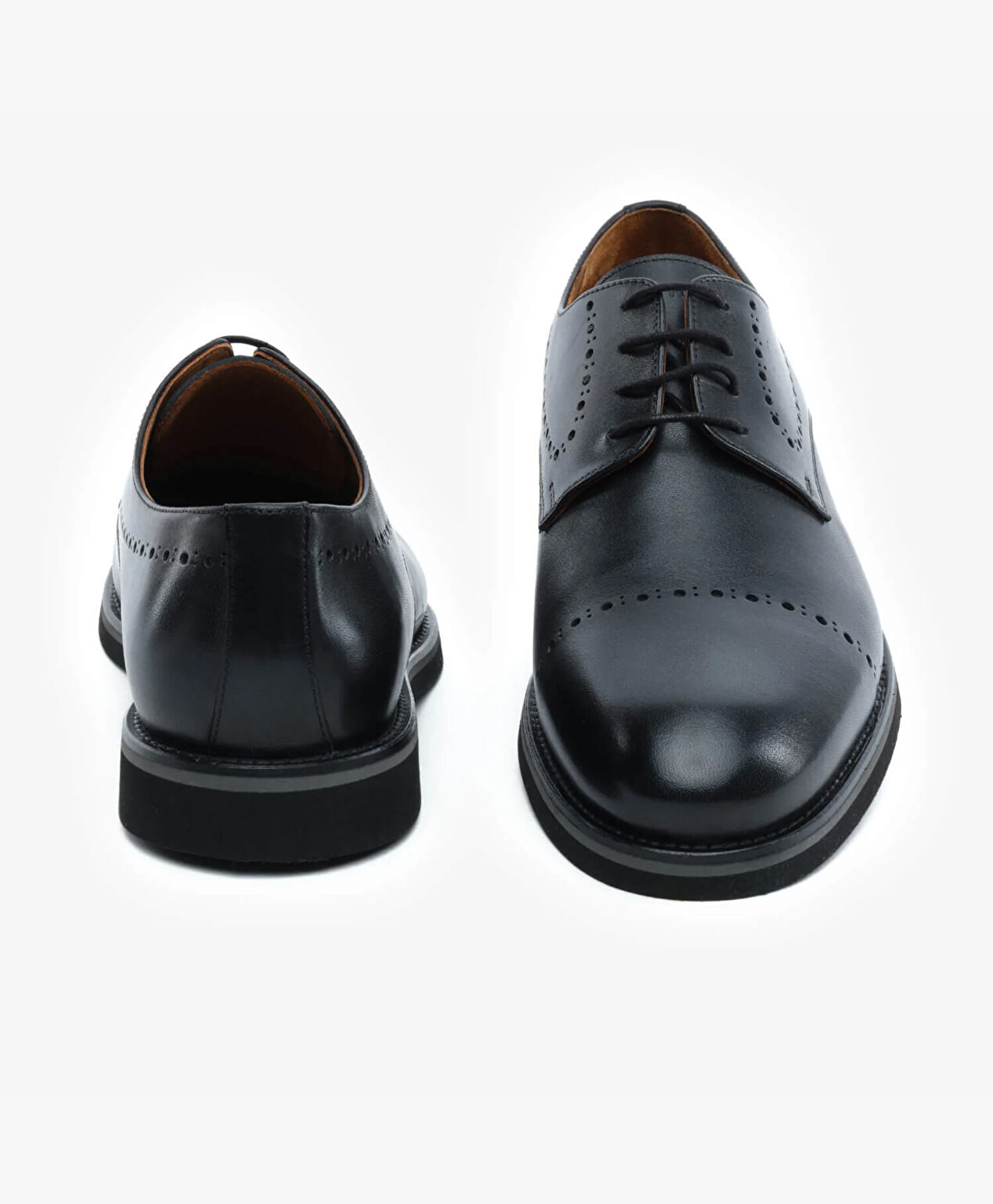 Erkek Siyah Hakiki Deri Oxford Ayakkabı - 7