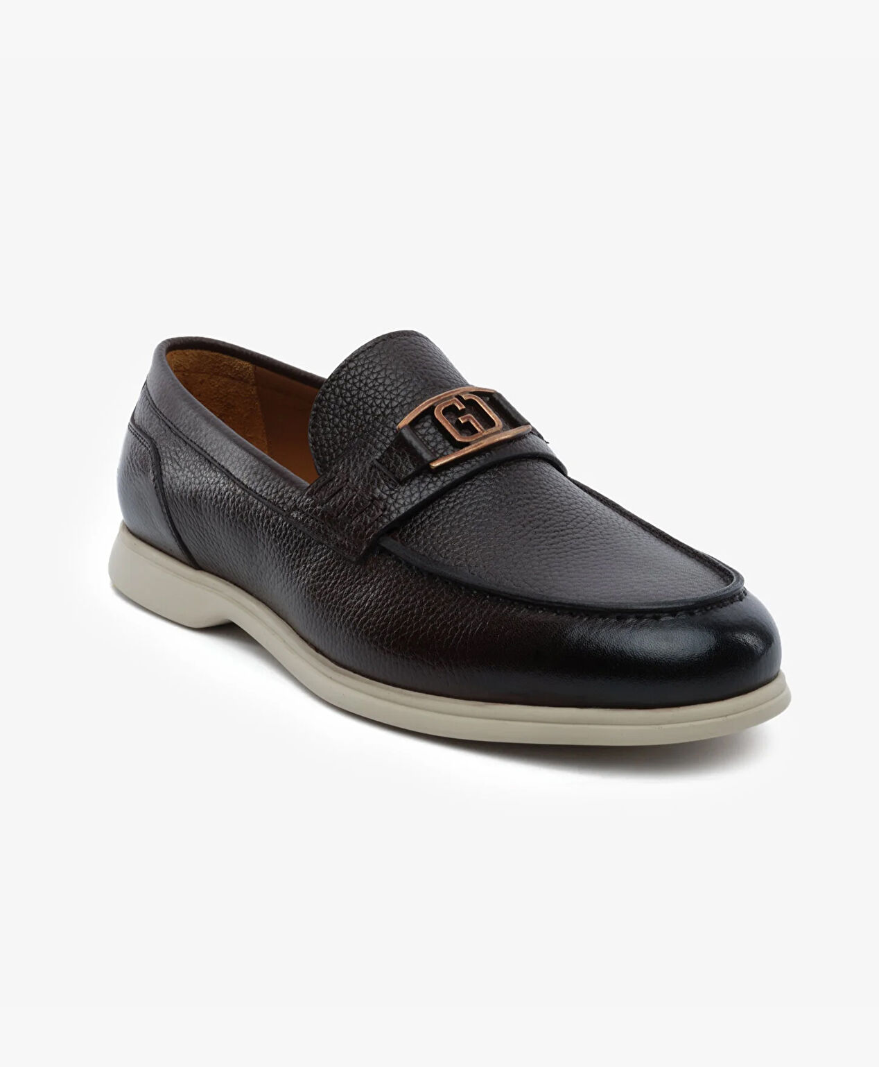 Erkek Kahverengi Hakiki Deri Loafer Ayakkabı - 2