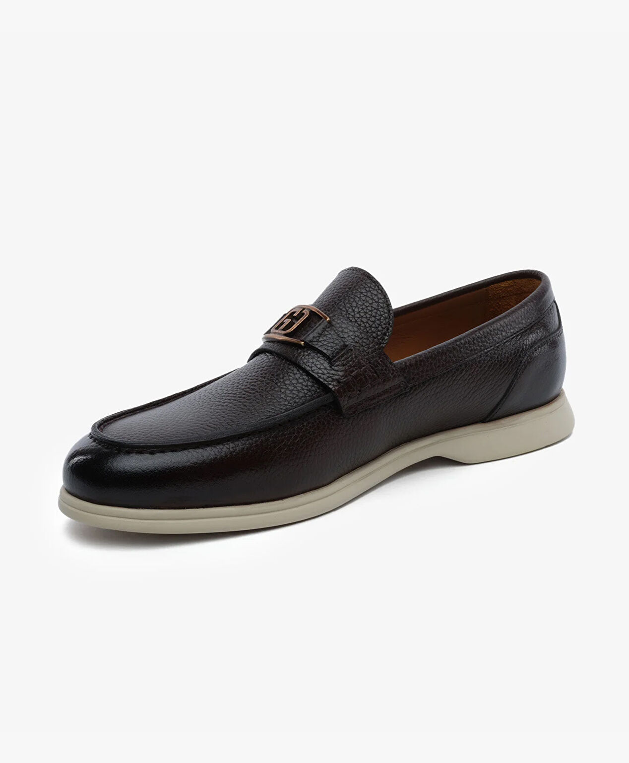 Erkek Kahverengi Hakiki Deri Loafer Ayakkabı - 3