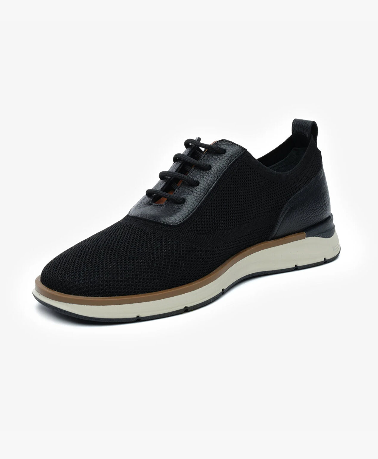 Erkek Siyah Hakiki Deri Sneaker Ayakkabı - 3