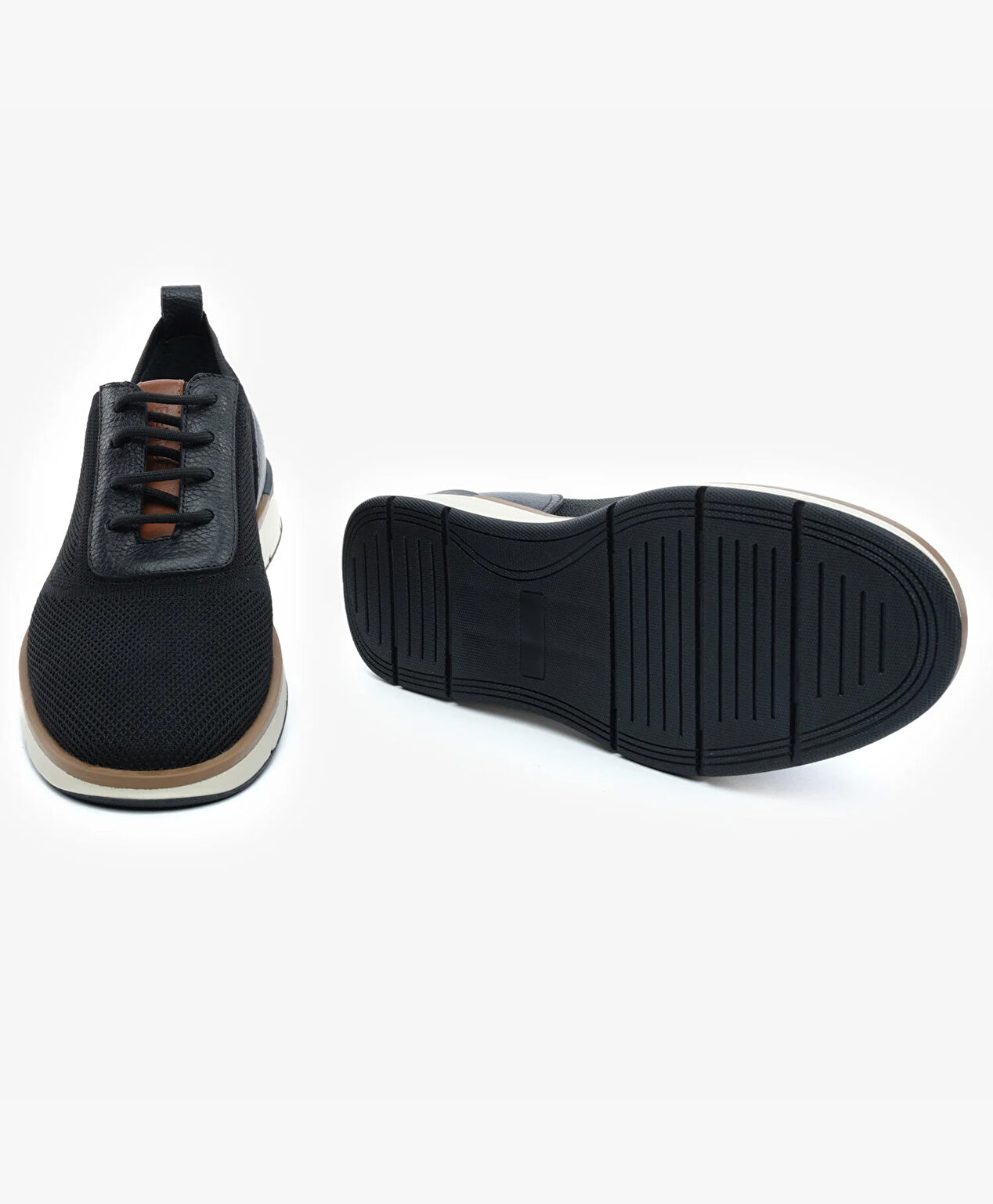 Erkek Siyah Hakiki Deri Sneaker Ayakkabı - 6
