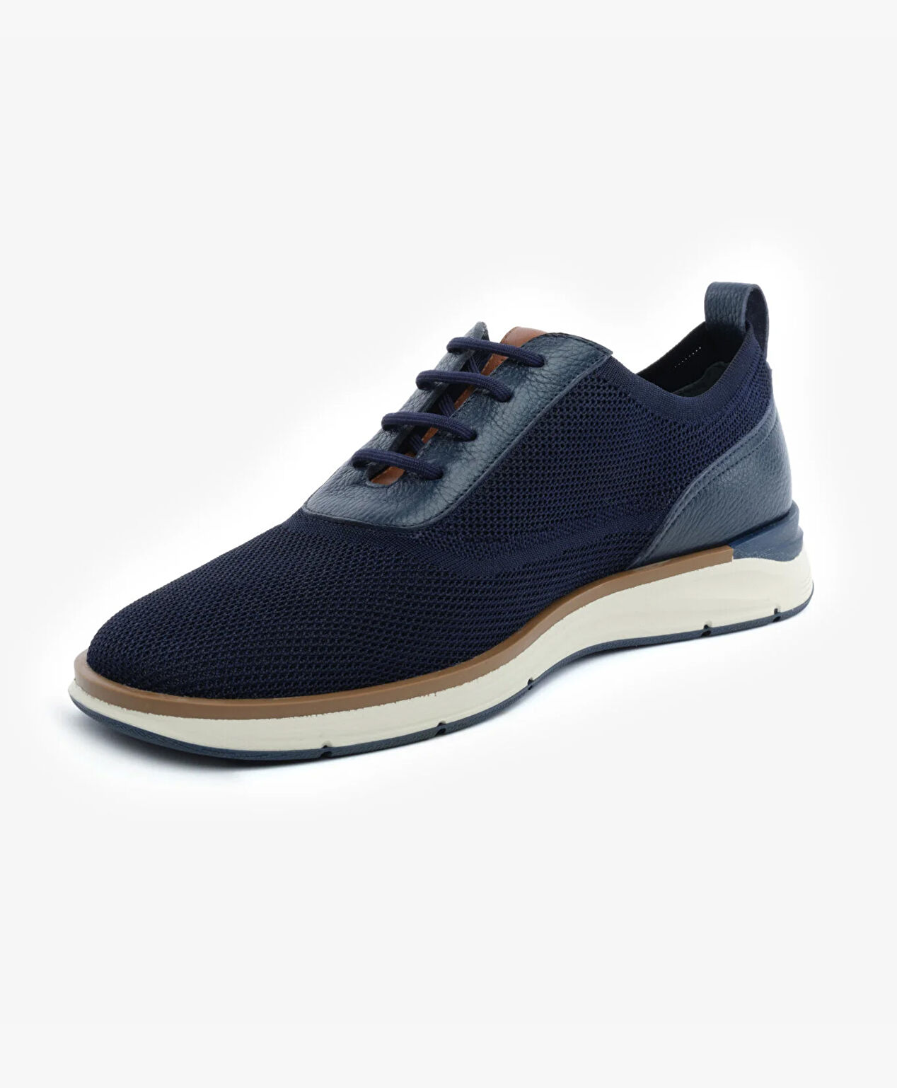 Erkek Lacivert Hakiki Deri Sneaker Ayakkabı - 3