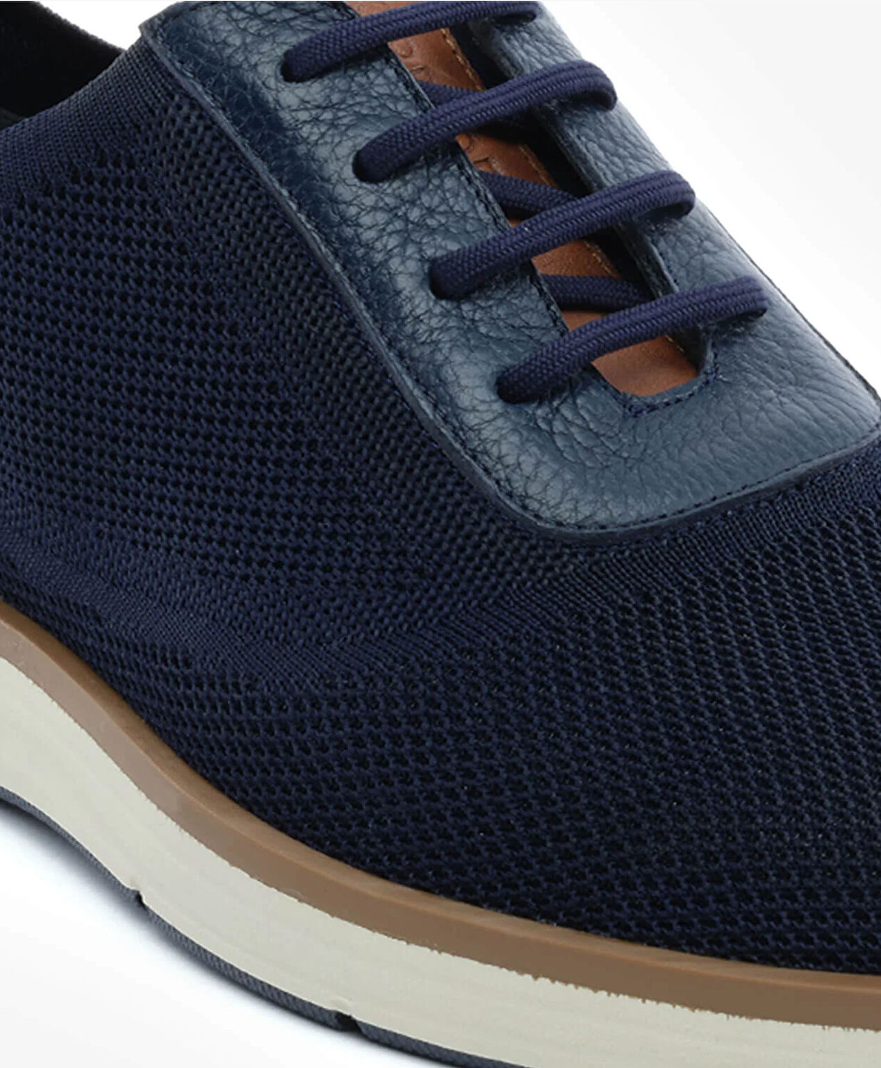 Erkek Lacivert Hakiki Deri Sneaker Ayakkabı - 5