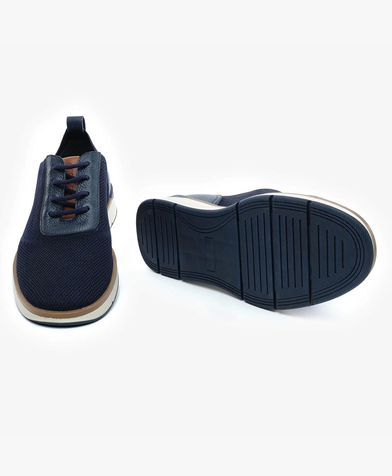 Erkek Lacivert Hakiki Deri Sneaker Ayakkabı - 6