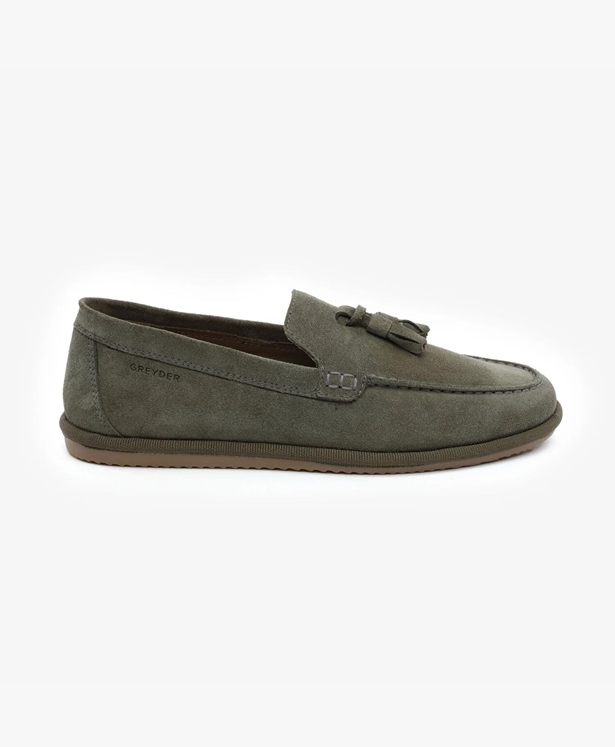 Erkek Haki Hakiki Deri Loafer Ayakkabı - 1