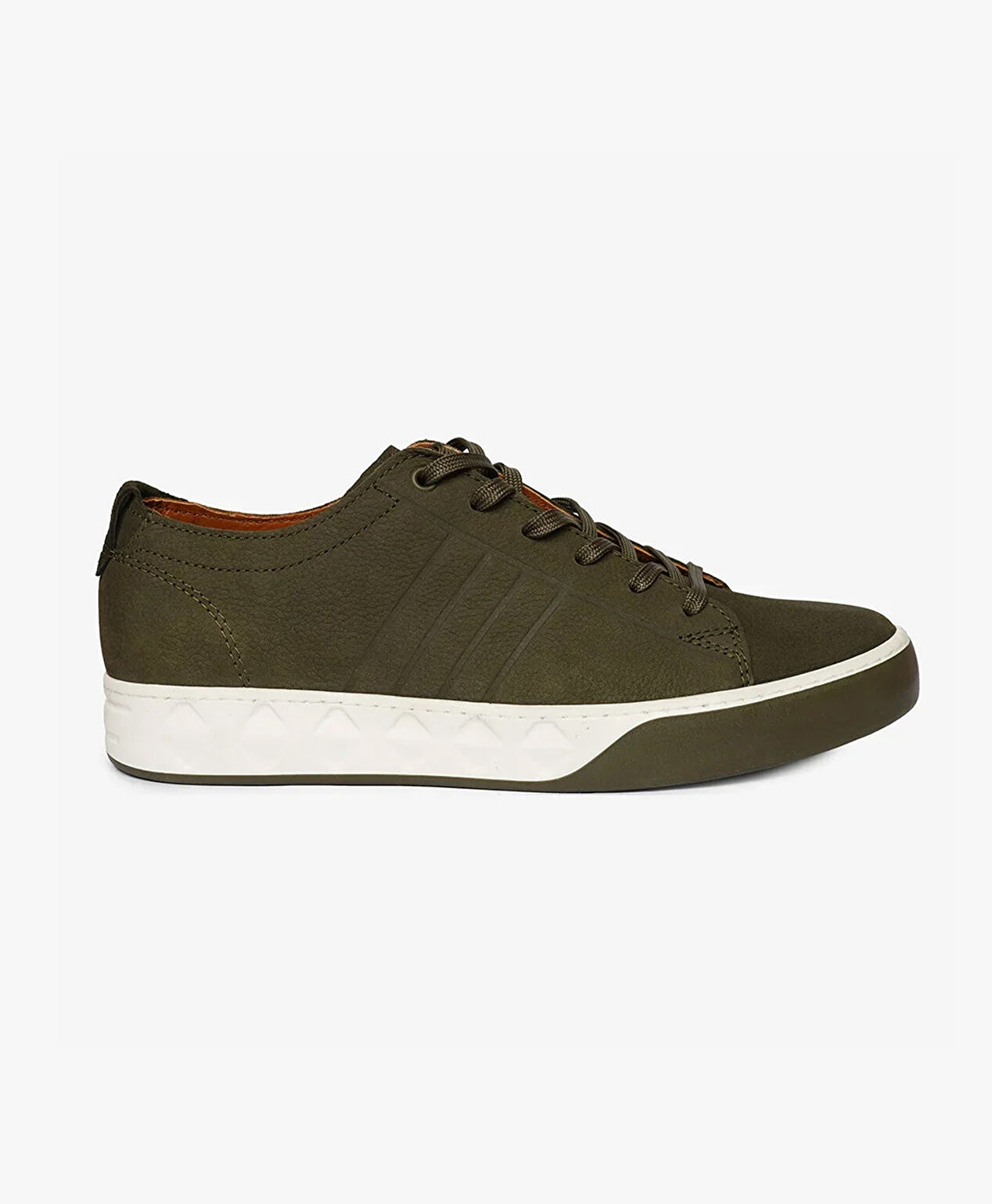 Erkek Haki Hakiki Deri Sneaker Ayakkabı - 1