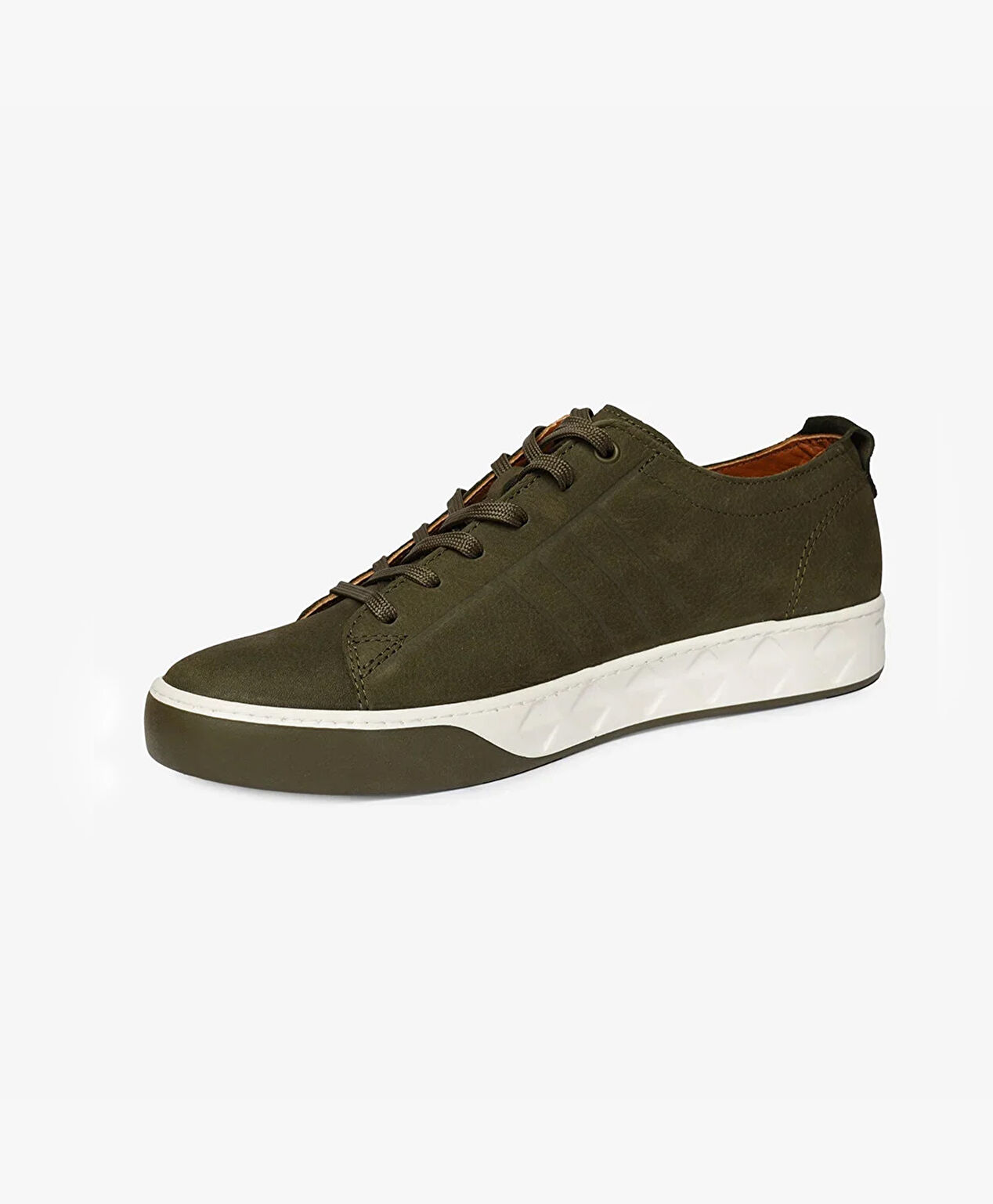 Erkek Haki Hakiki Deri Sneaker Ayakkabı - 3