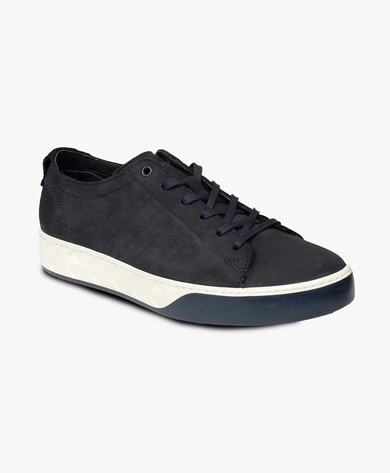 Erkek Lacivert Hakiki Deri Memory Foam Taban Sneaker Ayakkabı - 2