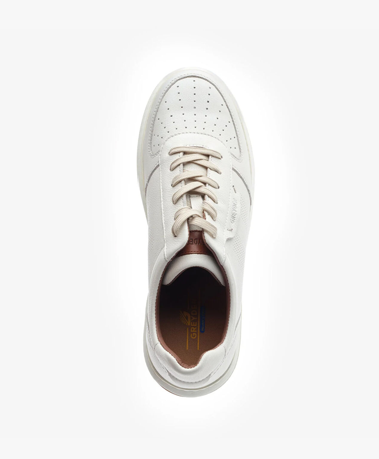 Erkek Bej Hakiki Deri Sneaker Ayakkabı - 4