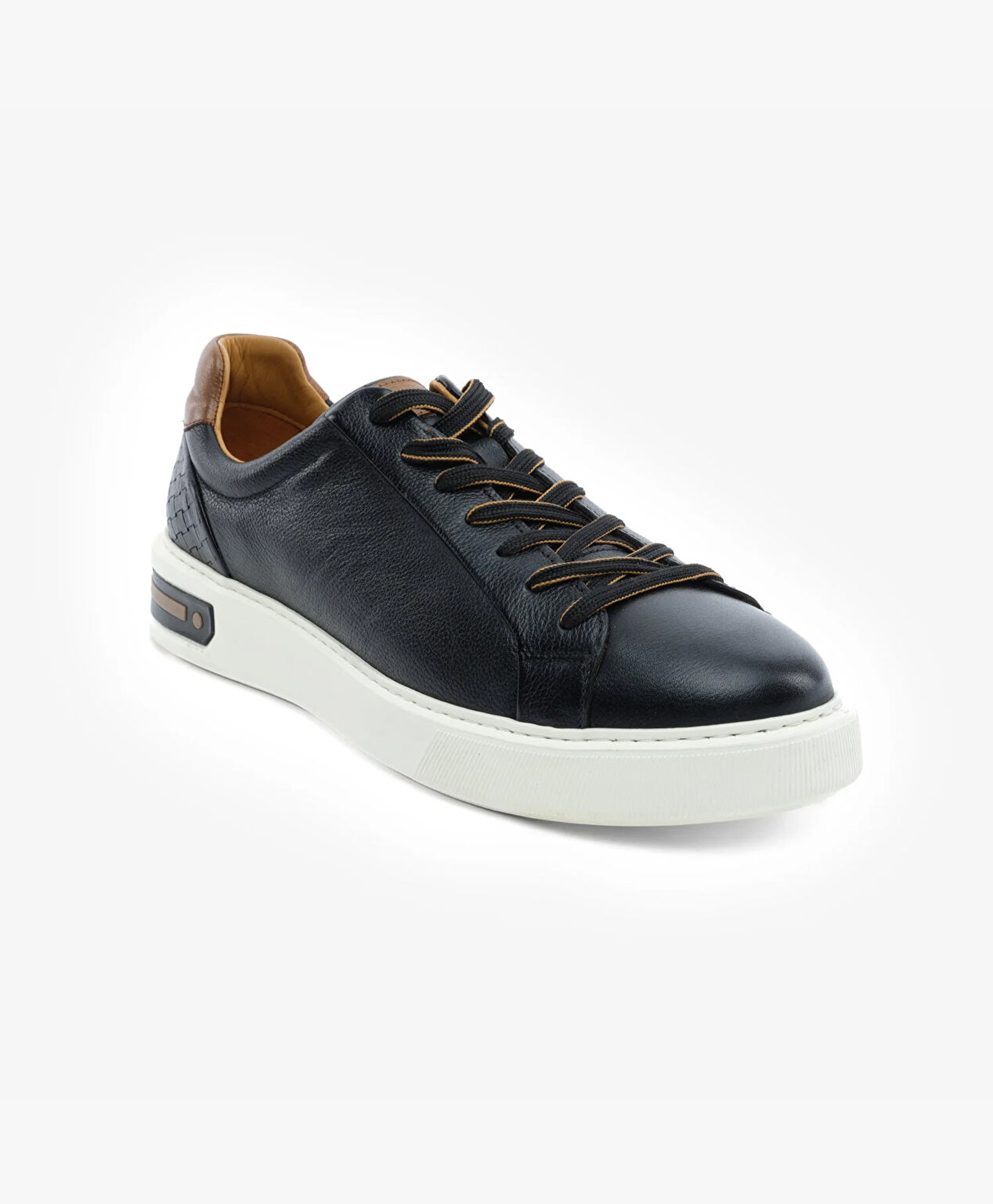 Erkek Siyah Hakiki Deri Sneaker Ayakkabı - 2