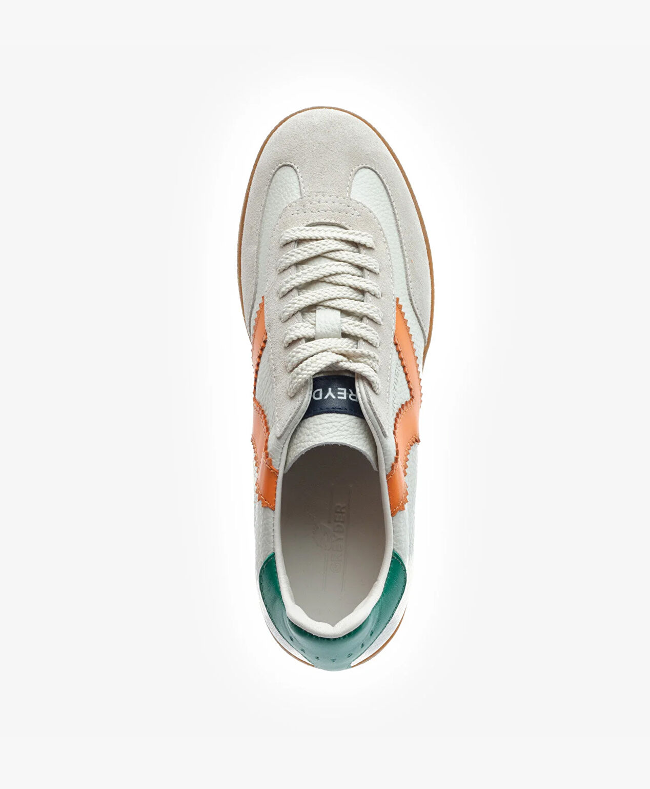 Erkek Kemik Turuncu Hakiki Deri Sneaker Ayakkabı - 4
