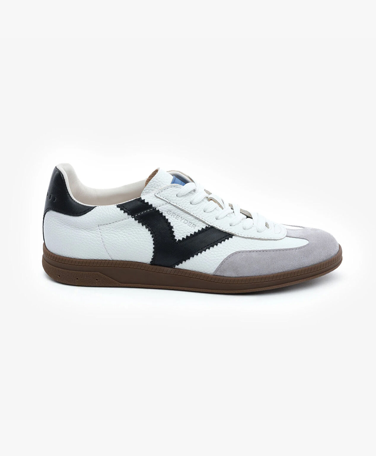 Erkek Beyaz Siyah Hakiki Deri Sneaker Ayakkabı - 1