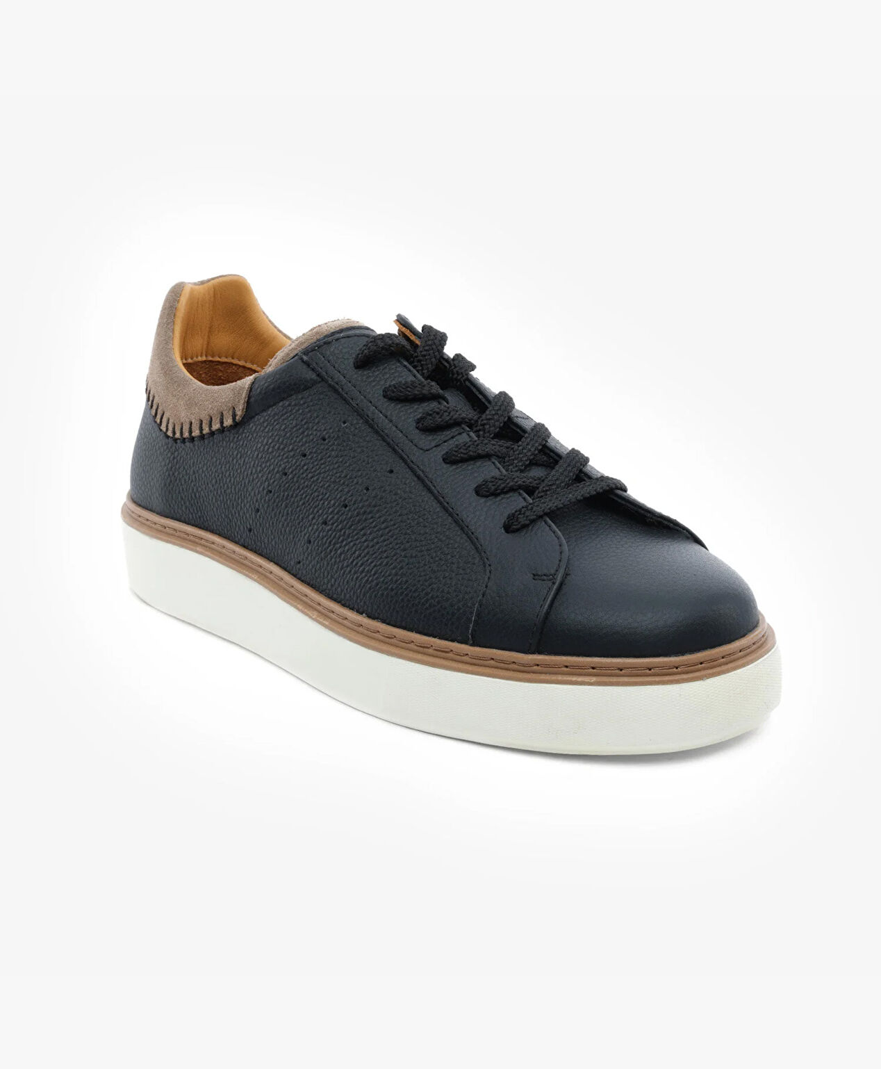 Erkek Siyah Hakiki Deri Sneaker Ayakkabı - 2