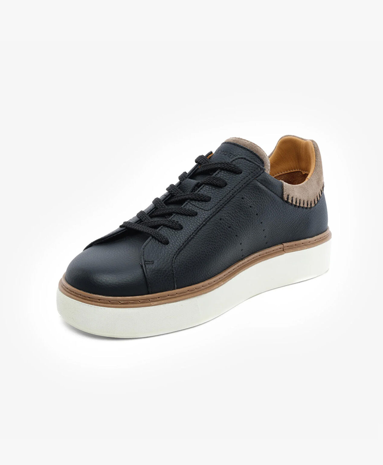 Erkek Siyah Hakiki Deri Sneaker Ayakkabı - 3