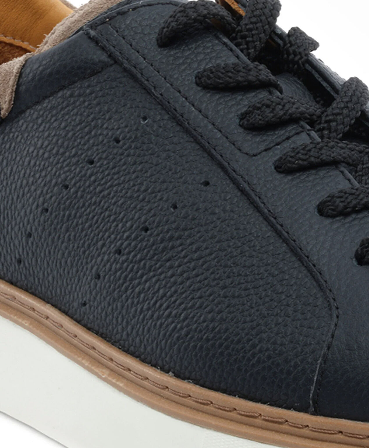 Erkek Siyah Hakiki Deri Sneaker Ayakkabı - 5