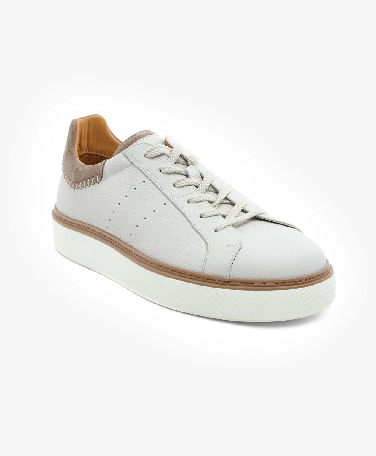 Erkek Kirli Beyaz Hakiki Deri Sneaker Ayakkabı - 2