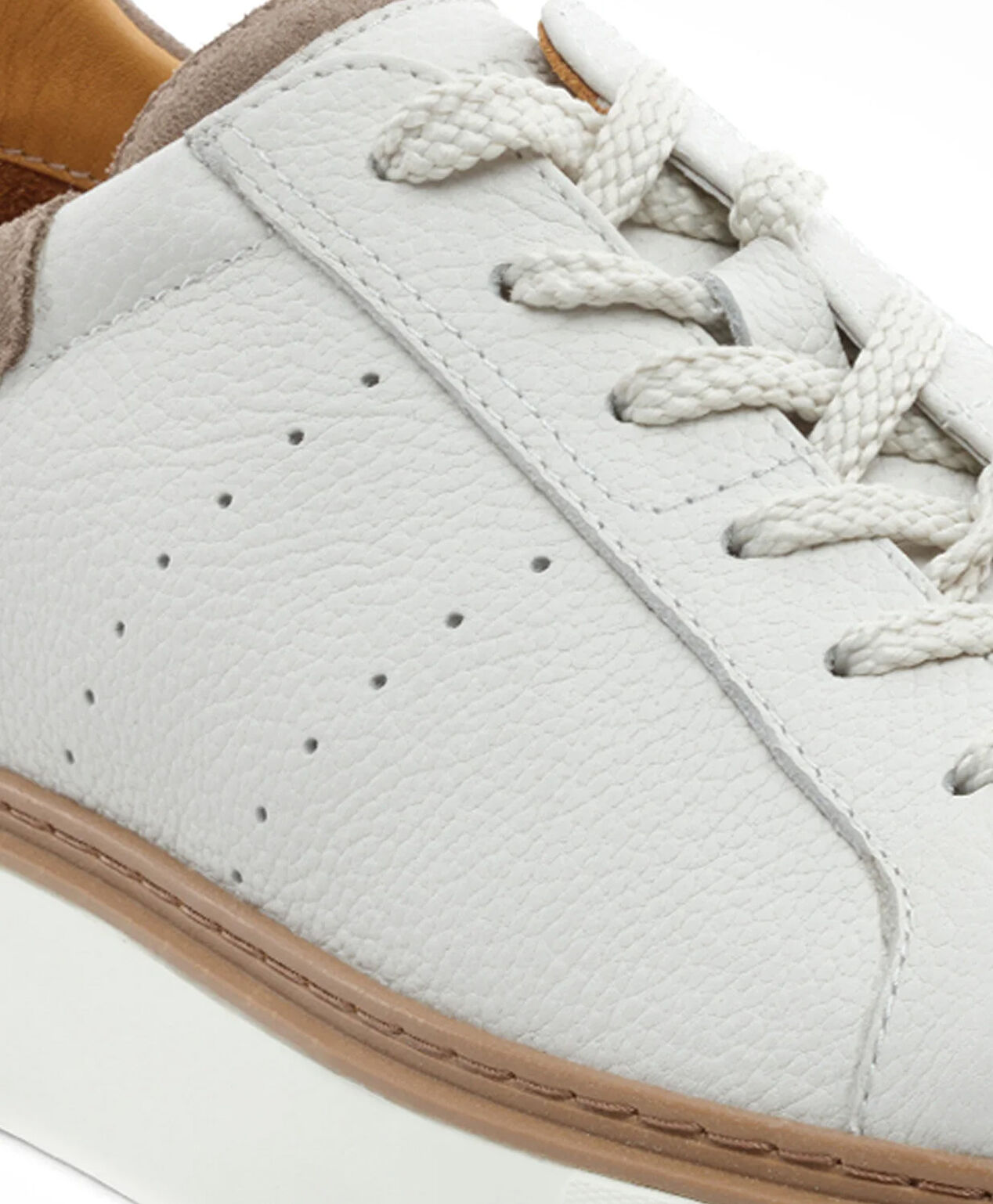 Erkek Kirli Beyaz Hakiki Deri Sneaker Ayakkabı - 5