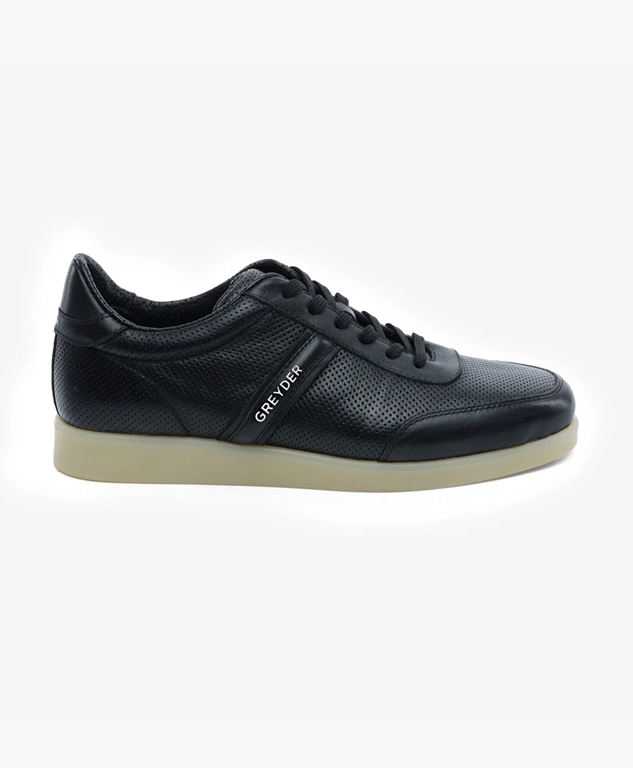 Erkek Siyah Hakiki Deri Sneaker Ayakkabı - 1