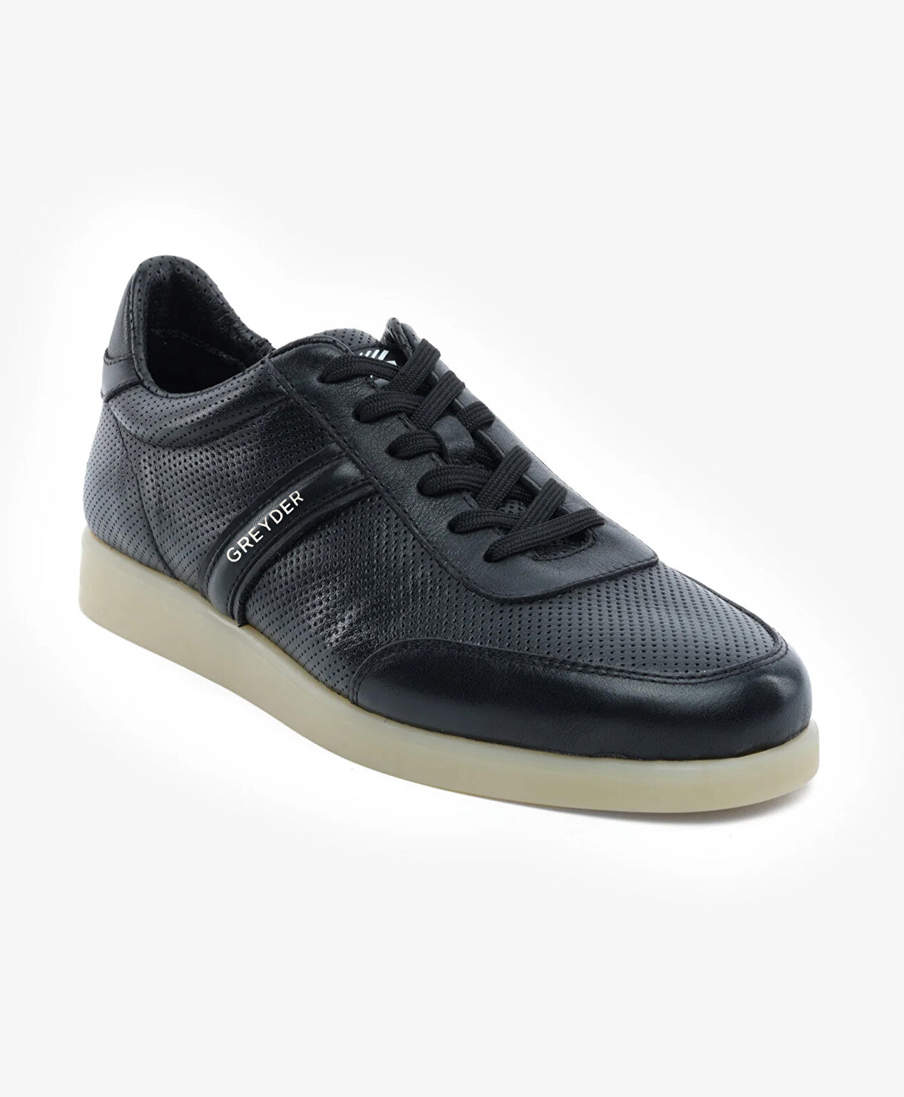 Erkek Siyah Hakiki Deri Sneaker Ayakkabı - 2