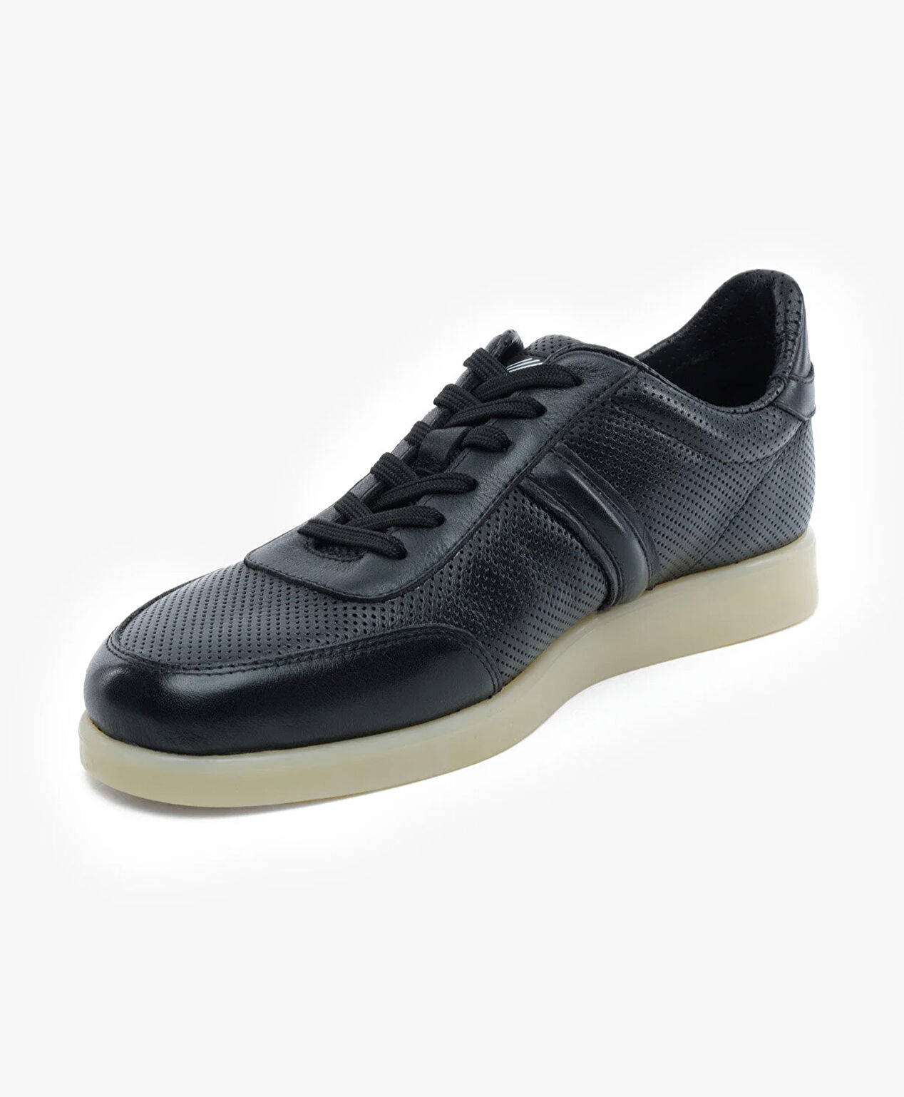 Erkek Siyah Hakiki Deri Sneaker Ayakkabı - 3