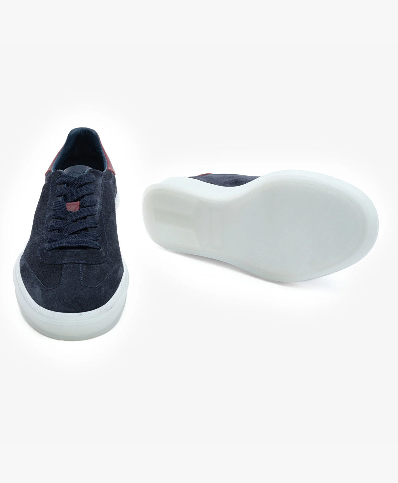 Erkek Lacivert Hakiki Deri Sneaker Ayakkabı - 6