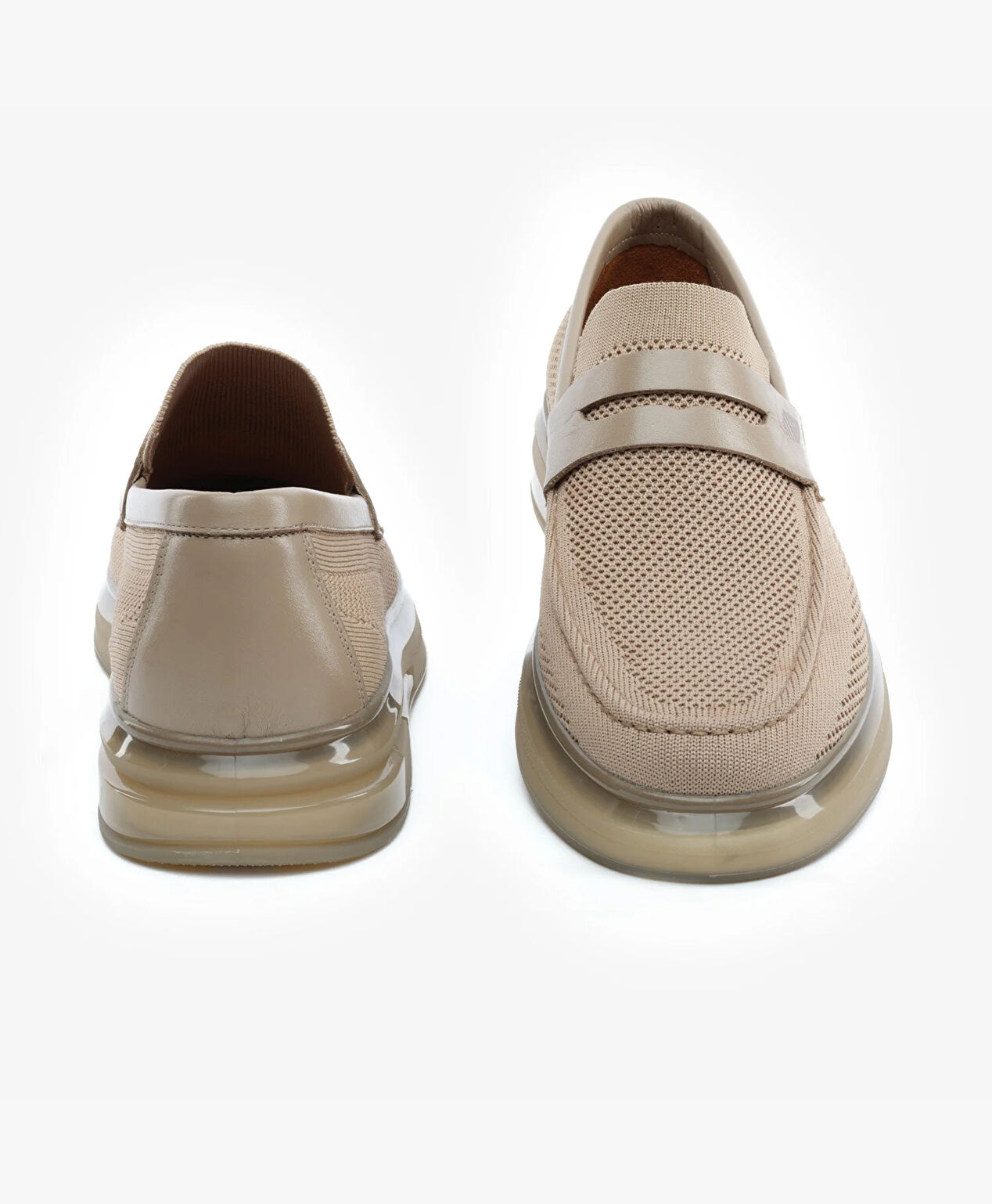 Erkek Bej Hakiki Deri Loafer Ayakkabı - 7