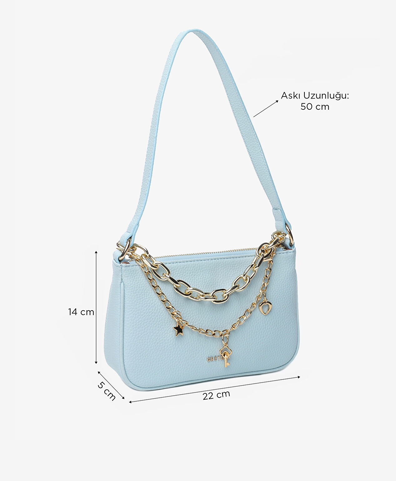 Kadın Mavi Omuz Çantası - 6