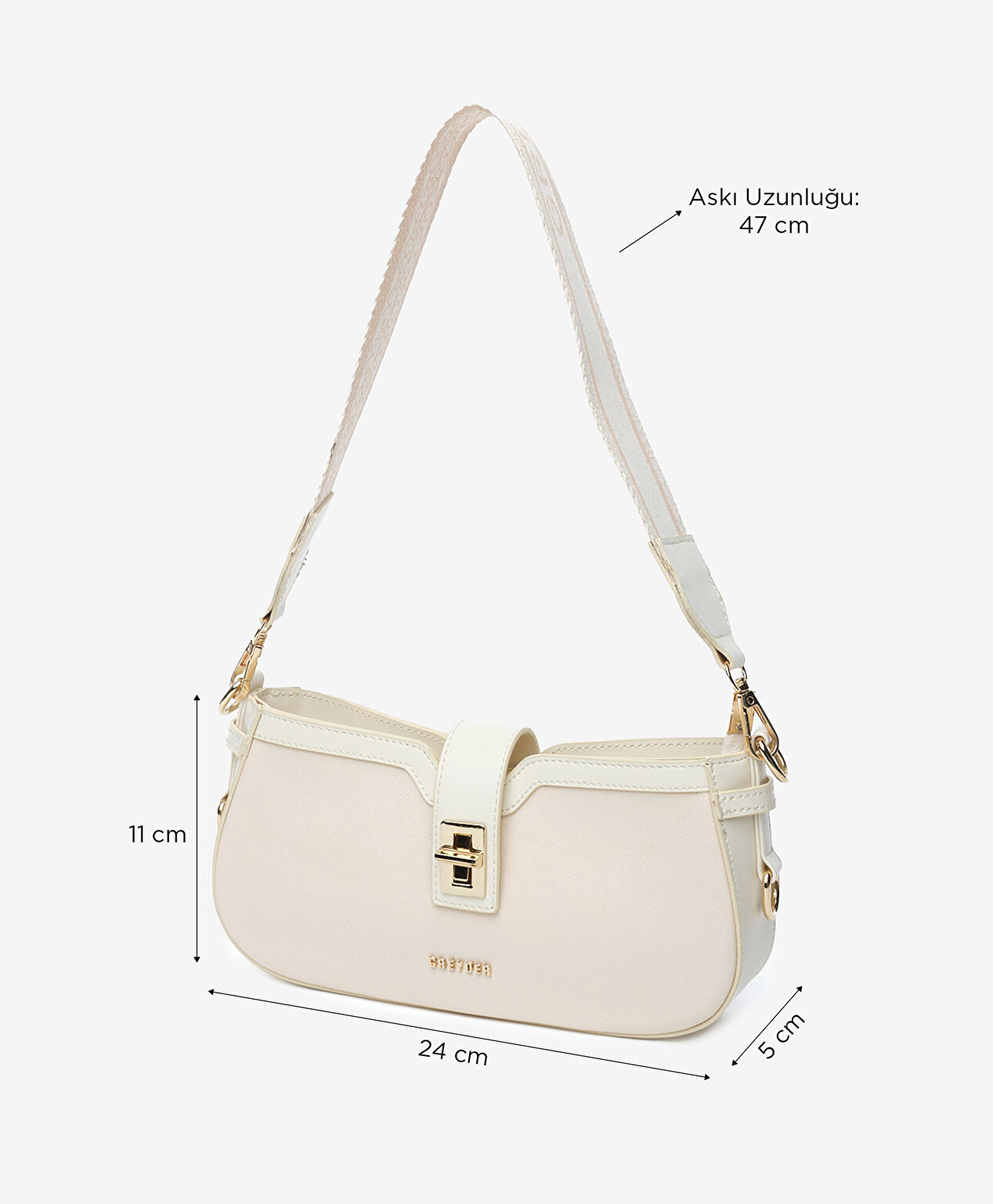 Kadın Ekru Omuz Çantası - 6