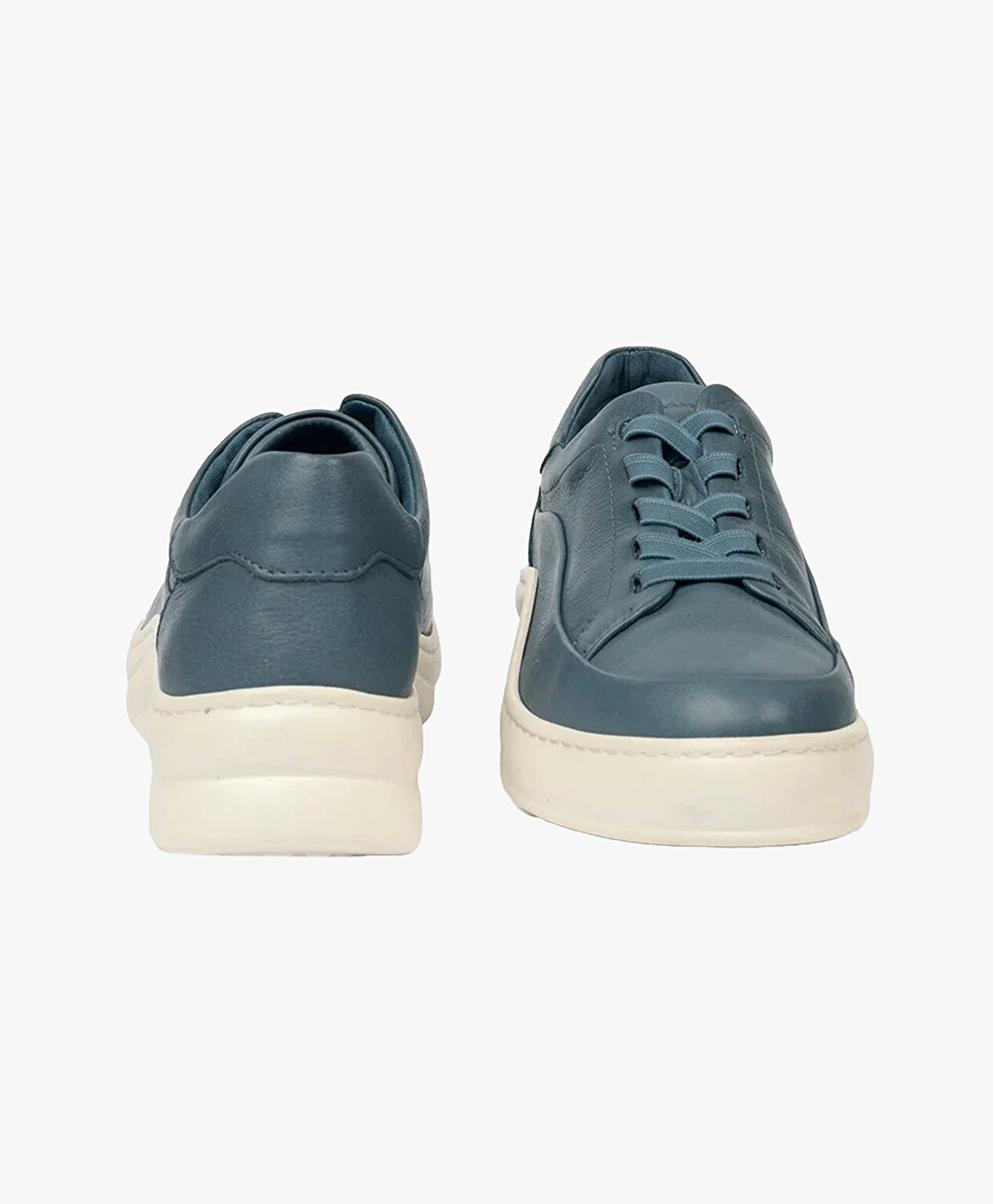 Kadın Kot Mavi Hakiki Deri Sneaker Ayakkabı - 7