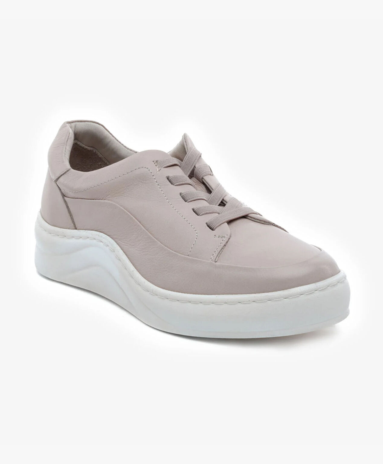 Kadın Vizon Hakiki Deri Sneaker Ayakkabı - 2