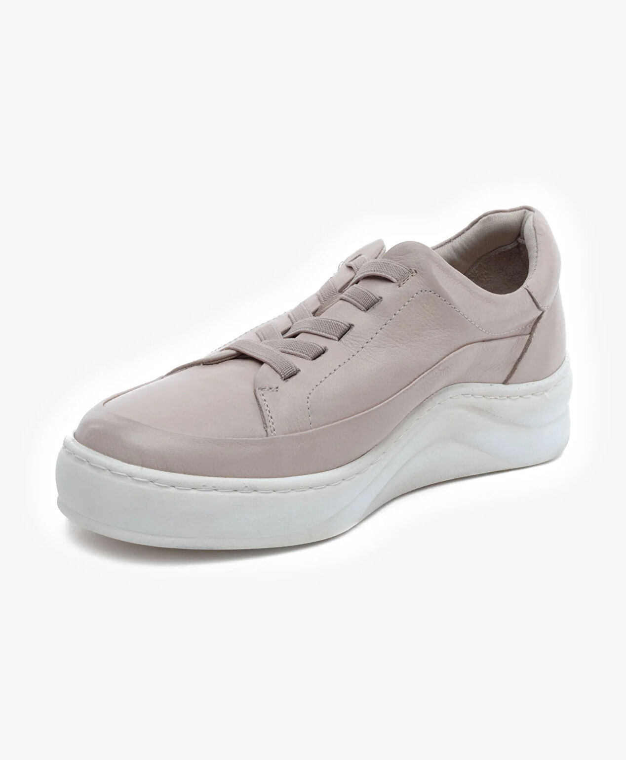 Kadın Vizon Hakiki Deri Sneaker Ayakkabı - 3