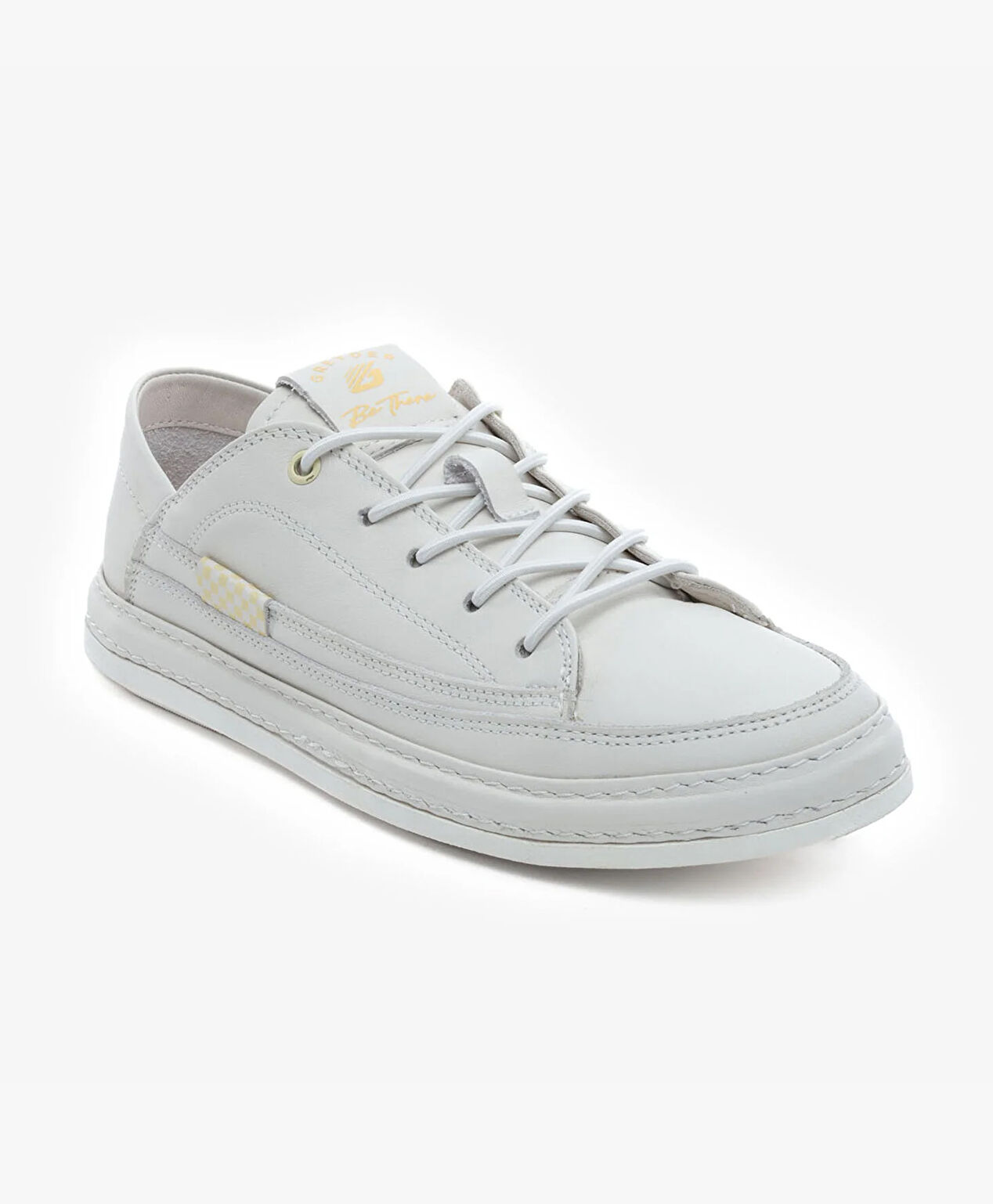 Kadın Kirli Beyaz Hakiki Deri Sneaker Ayakkabı - 2