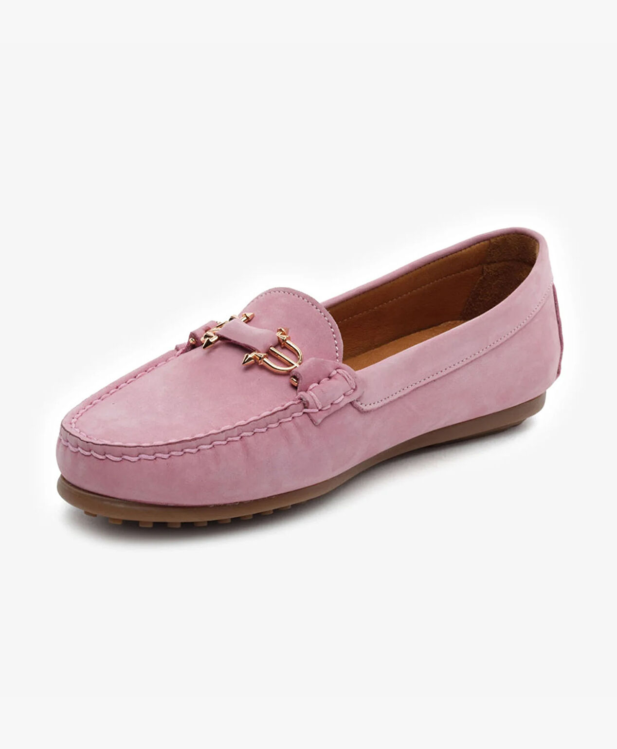 Kadın Pembe Hakiki Deri Loafer Ayakkabı - 3