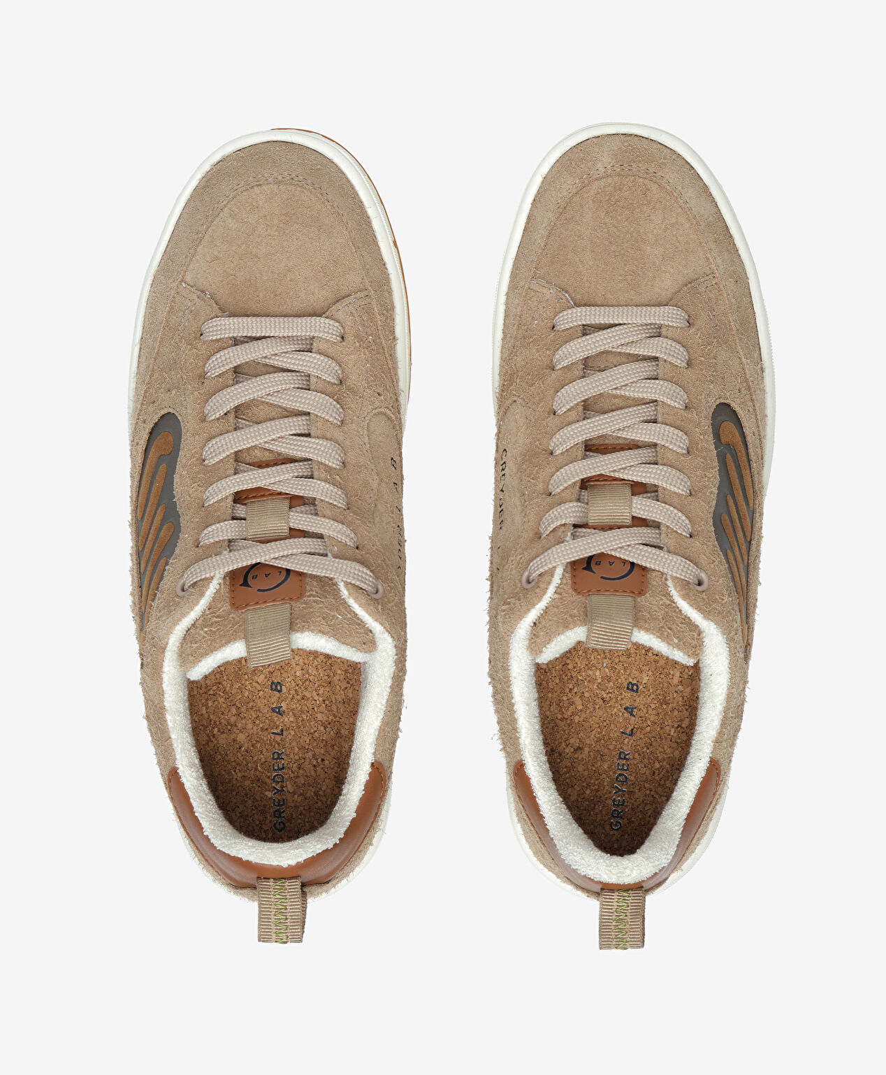 Greyder LAB Erkek Ekru Hakiki Deri Sneaker Ayakkabı - 5